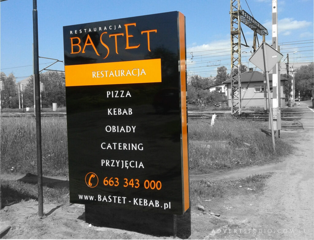 pylon przydrozny Restauracja Bastet Kluczbork - Advert