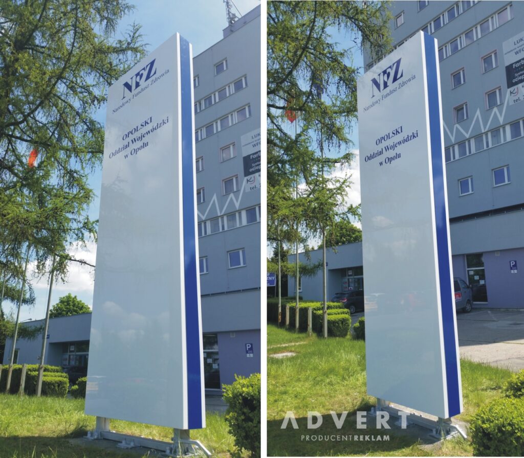 pylon NFZ -producent pylonow z dibondu Advert Reklama Opole