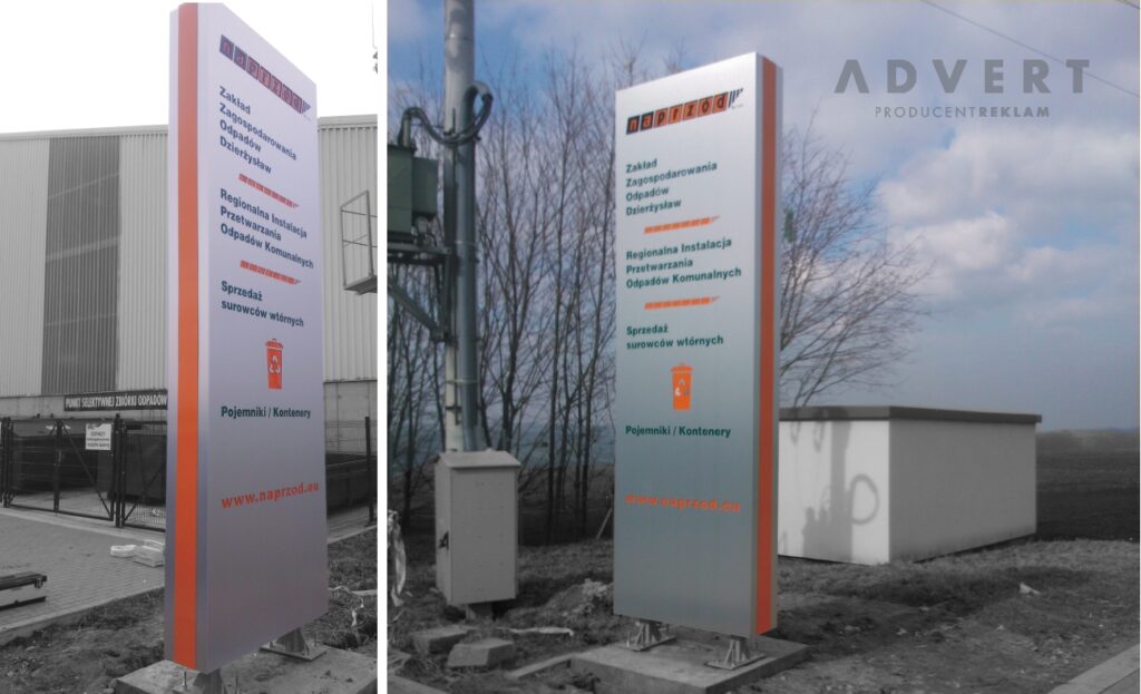 pylon przed hale- Narzod zaklad zagospodarowania odpadow - producent pylonow Advert