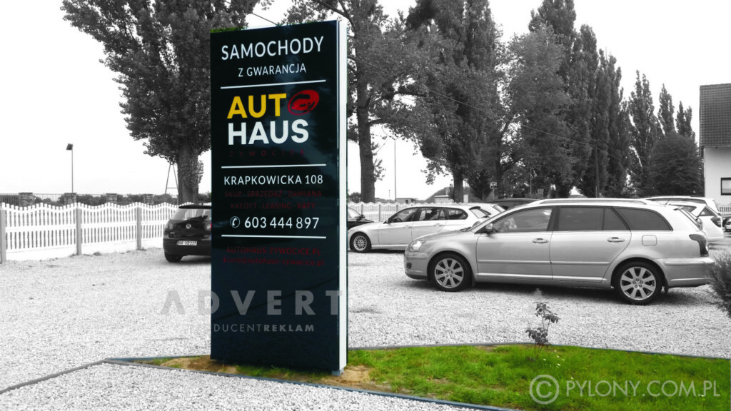 pylon 3 x 1 ,2 m dla komisu samochodowego Auto Hause - advert reklama